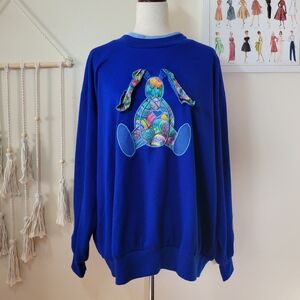 Vintage Blue Bunny Easter Egg Sweatshirt